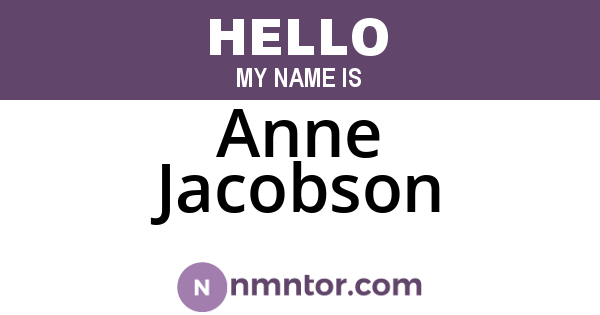 Anne Jacobson
