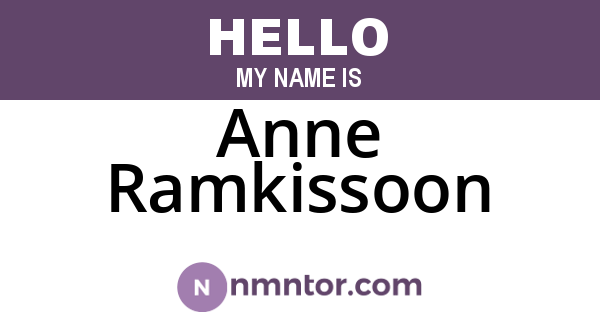 Anne Ramkissoon