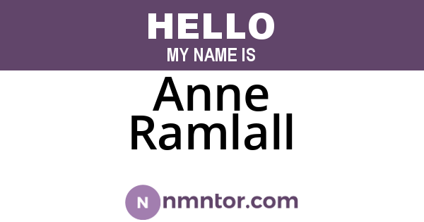 Anne Ramlall