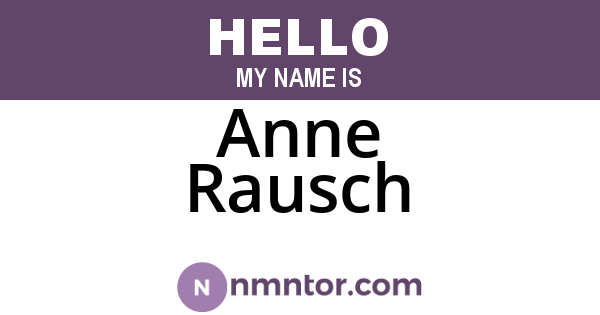 Anne Rausch