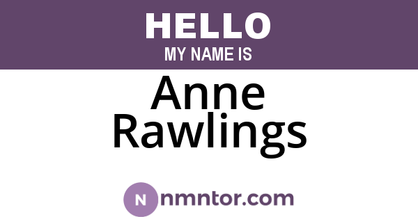 Anne Rawlings