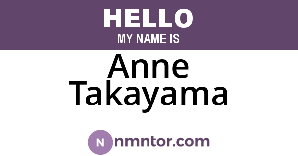 Anne Takayama