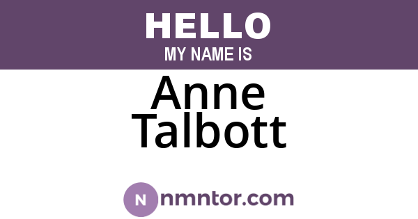 Anne Talbott