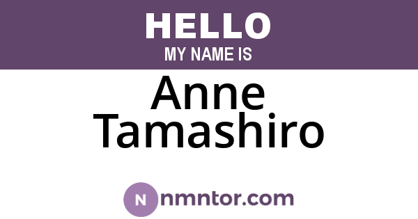 Anne Tamashiro