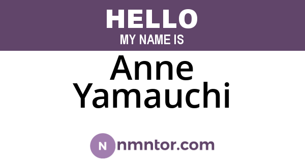 Anne Yamauchi