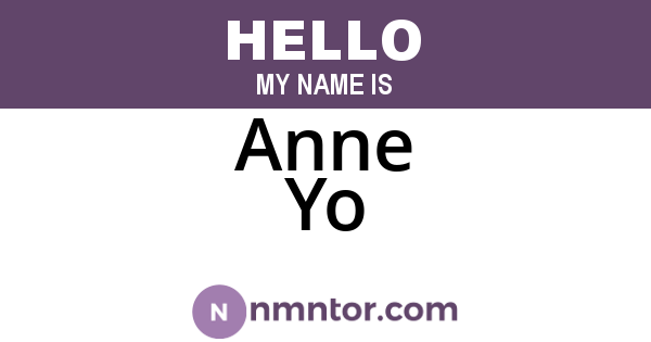 Anne Yo