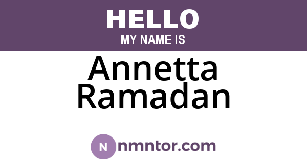 Annetta Ramadan