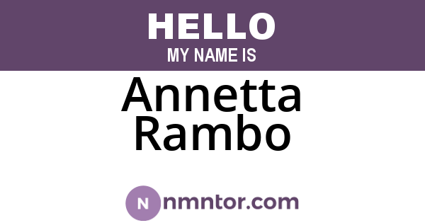 Annetta Rambo