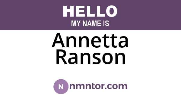 Annetta Ranson