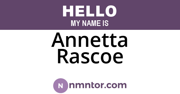 Annetta Rascoe