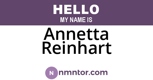 Annetta Reinhart