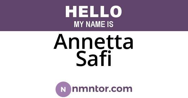 Annetta Safi