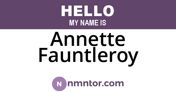 Annette Fauntleroy