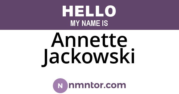 Annette Jackowski