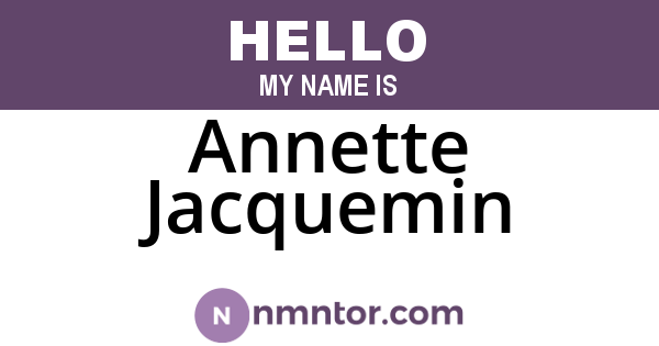 Annette Jacquemin