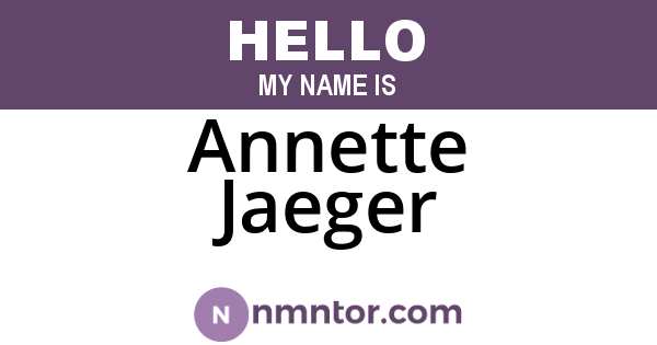 Annette Jaeger