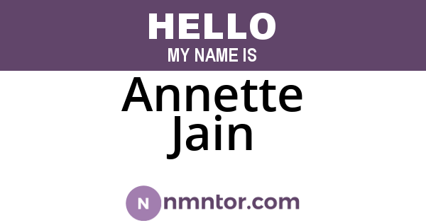 Annette Jain