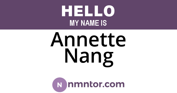 Annette Nang