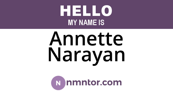 Annette Narayan