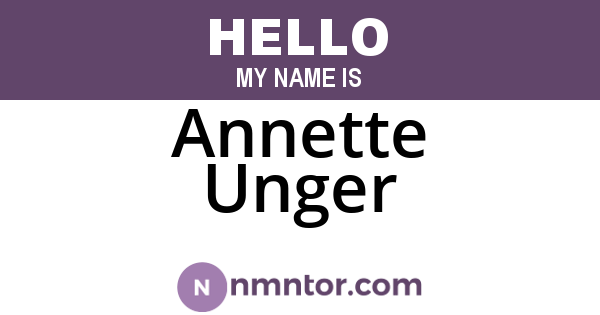 Annette Unger