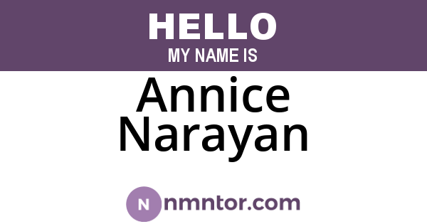 Annice Narayan