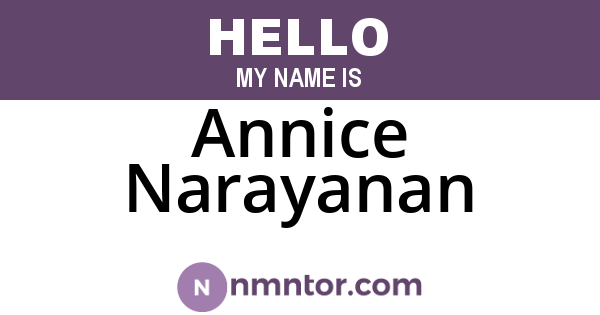 Annice Narayanan