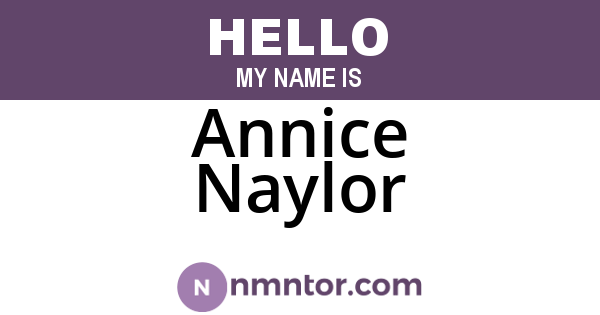 Annice Naylor