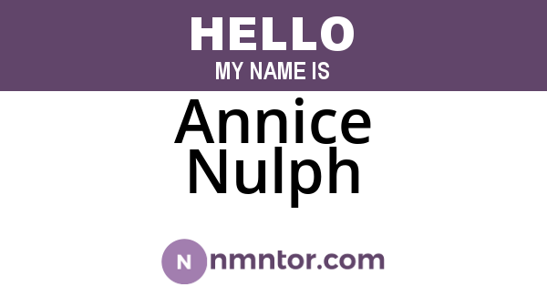 Annice Nulph
