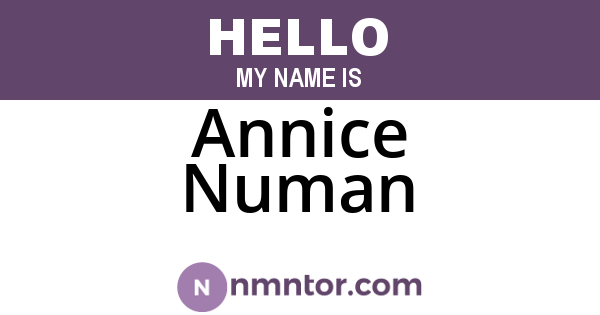 Annice Numan