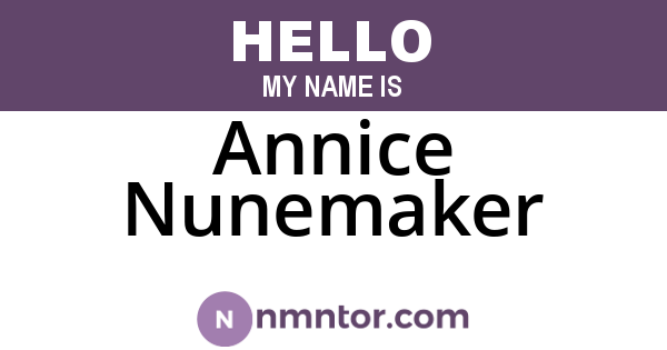 Annice Nunemaker