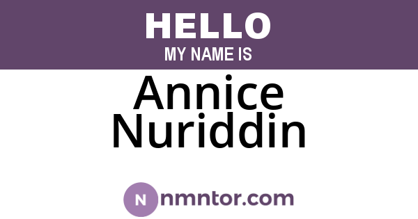 Annice Nuriddin