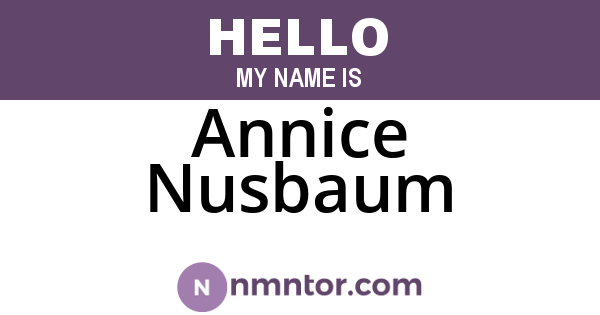 Annice Nusbaum