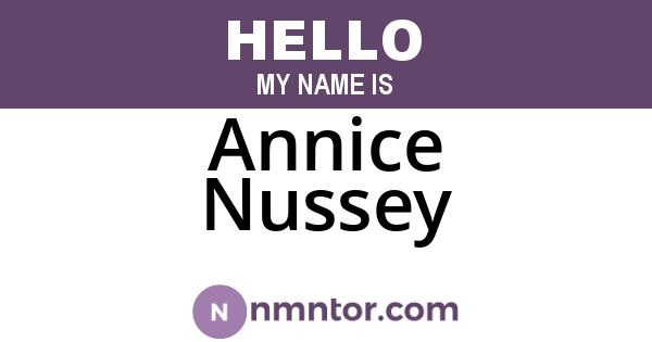Annice Nussey