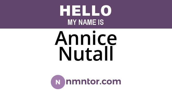 Annice Nutall