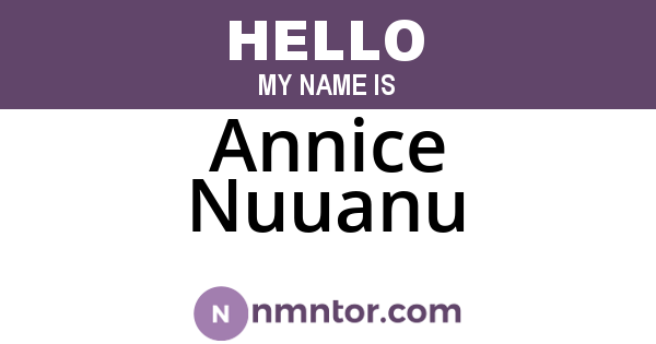 Annice Nuuanu