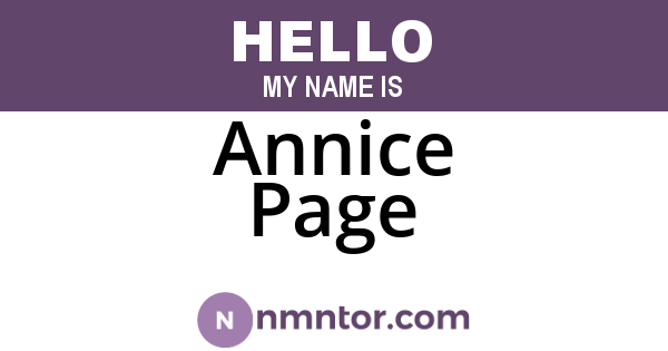 Annice Page