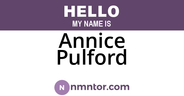 Annice Pulford