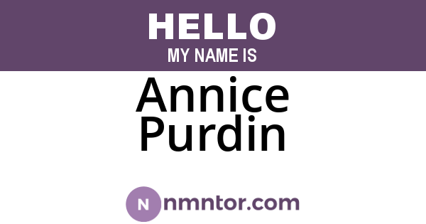 Annice Purdin