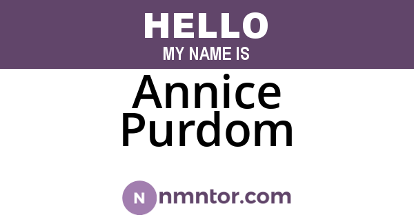 Annice Purdom