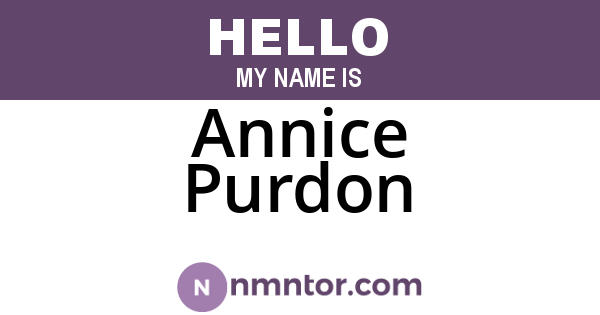 Annice Purdon
