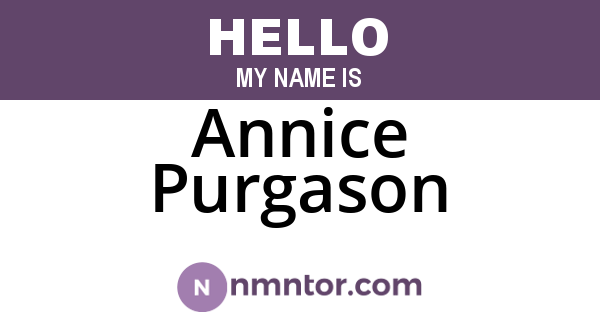 Annice Purgason