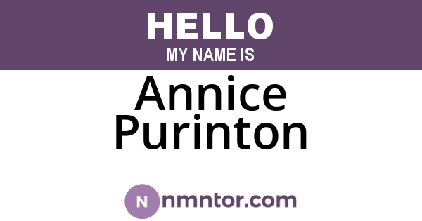Annice Purinton