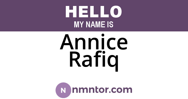 Annice Rafiq