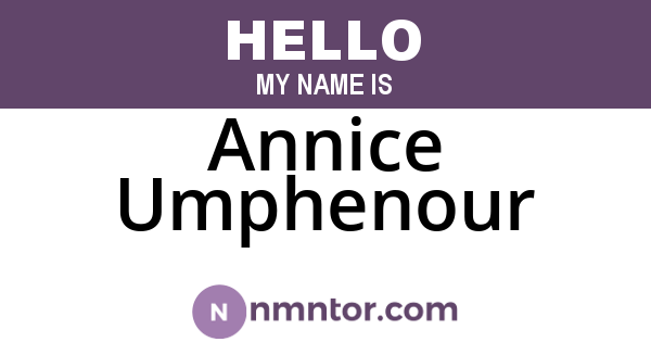 Annice Umphenour