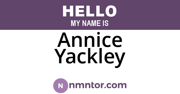 Annice Yackley