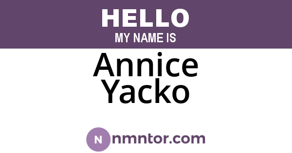 Annice Yacko