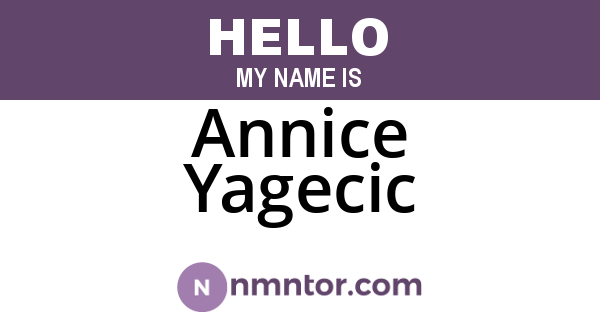 Annice Yagecic