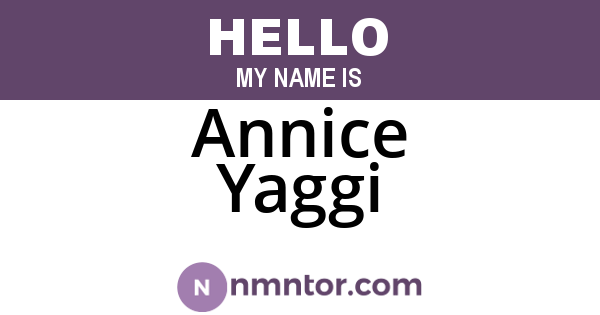 Annice Yaggi