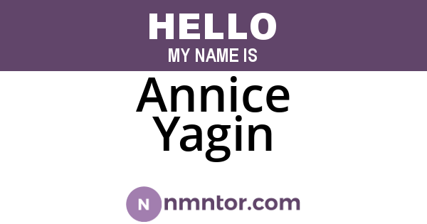 Annice Yagin