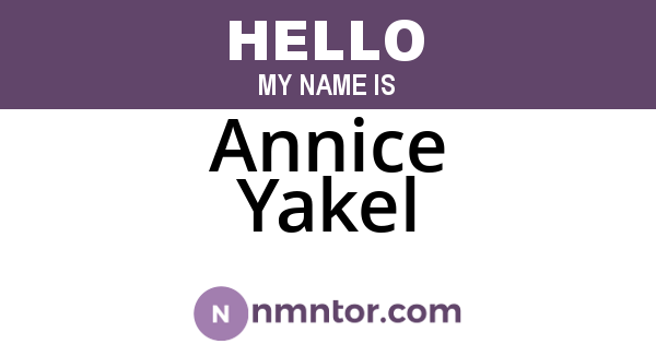 Annice Yakel